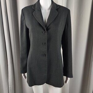 Casual Corner Woman's Dark Gray Lined Blazer. Size 10